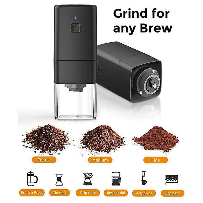Upgraded Portable Coffee Grinder -Small Electric Coffee Bean Grinder 1300MAh Rechargeable Espresso G