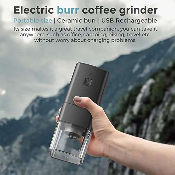 Upgraded Portable Coffee Grinder -Small Electric Coffee Bean Grinder 1300MAh Rechargeable Espresso G