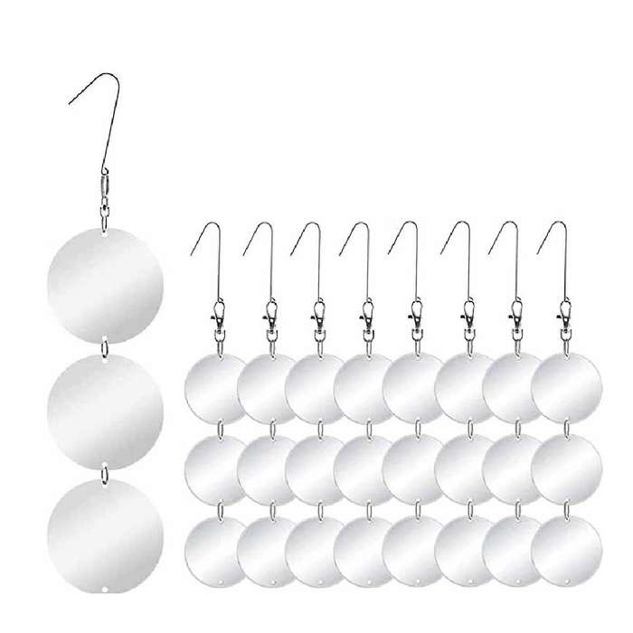 Upgraded Mirror Reflective Bird Repellent Upgraded Bird Scare Discs Set Highly Reflective Double-Sid