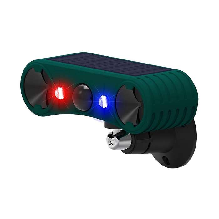 Upgraded Solar Alarm Animal Repeller Infrared Sensor Sound and Light Alarm to Scare Wild Boars and E