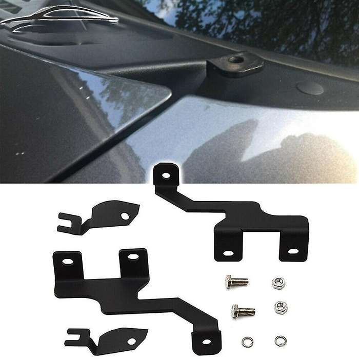 Upper Hood Ditch Front A-Pillar Hood Hinges LED Work/Square Light Mount Brackets for 2004-2014