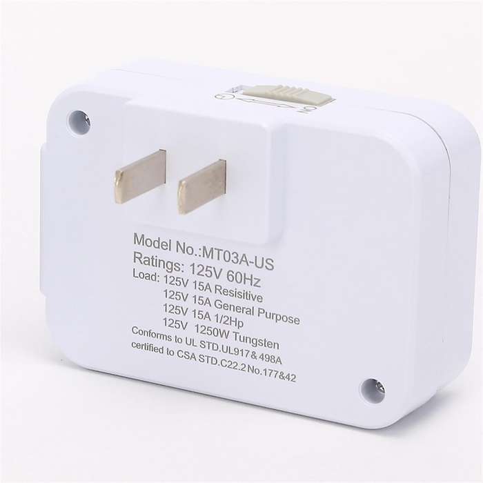 US Plug, 24-Hour Cycle Plug-in Mechanical , Programmable Timer for Electrical Outlets, 30-Minute Int