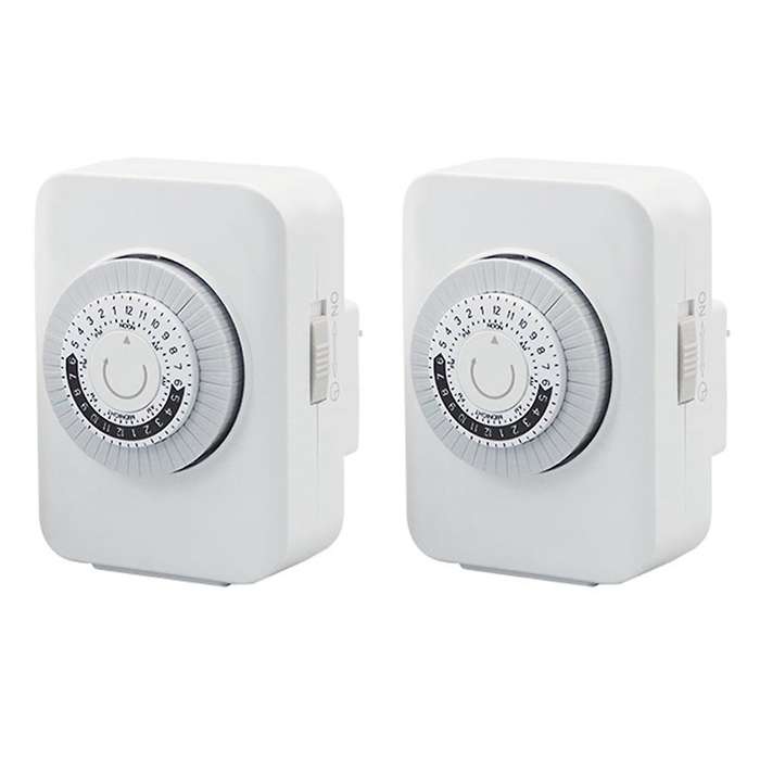 US Plug, 24-Hour Cycle Plug-in Mechanical , Programmable Timer for Electrical Outlets, 30-Minute Int