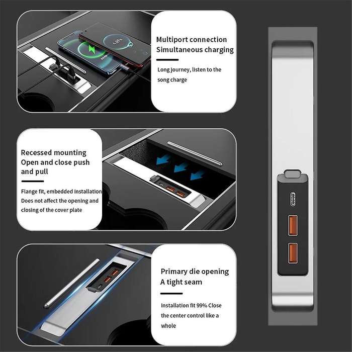 Usb Hub 27w Quick Interior Charger Intelligent Usb Docking Station Shunt Hub Accessories for Model
