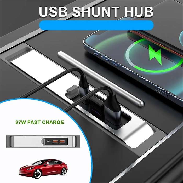 Usb Hub 27w Quick Interior Charger Intelligent Usb Docking Station Shunt Hub Accessories for Model