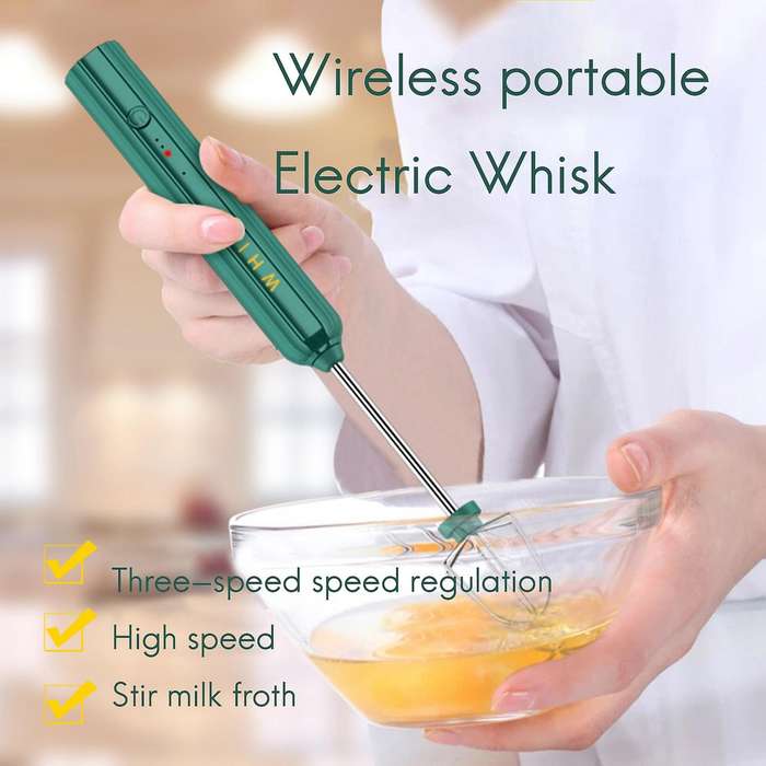 USB Rechargeable Electric Whisk Egg Beater Handheld Coffee Blender Household Milk Shaker Mixer Froth