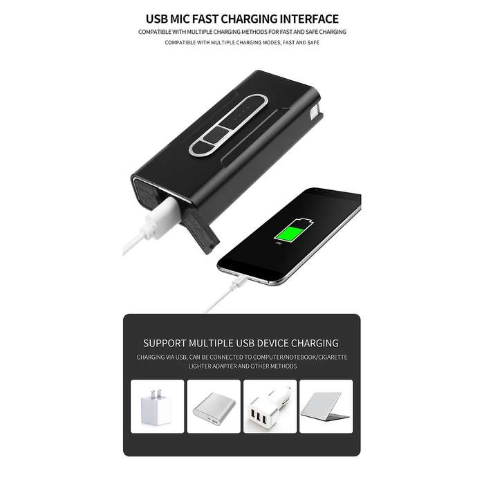 USB Rechargeable Handlebar Headlight Front Bike Light T6 LED Lamp Built-in Rechargeable Battery for