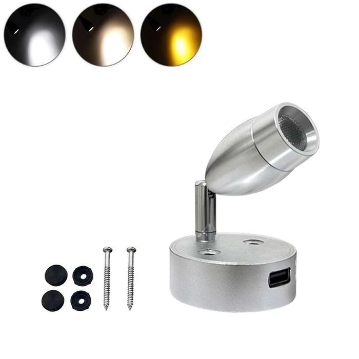 Usb Rv Lights Interior Reading Lamp Led Bedside Lamp 3w Rv Wall Sconce Light Fixtures Rotatable Spot