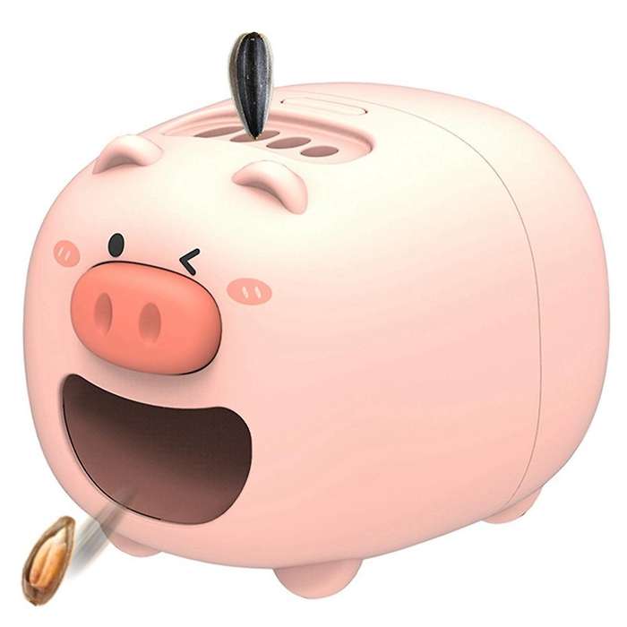 USB Small Pig Sunflower Seed Peeling Artifact,Automatic Sunflower Melon Seed Peeler Machine Opener L
