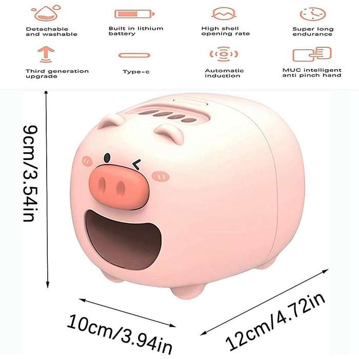 USB Small Pig Sunflower Seed Peeling Artifact,Automatic Sunflower Melon Seed Peeler Machine Opener L