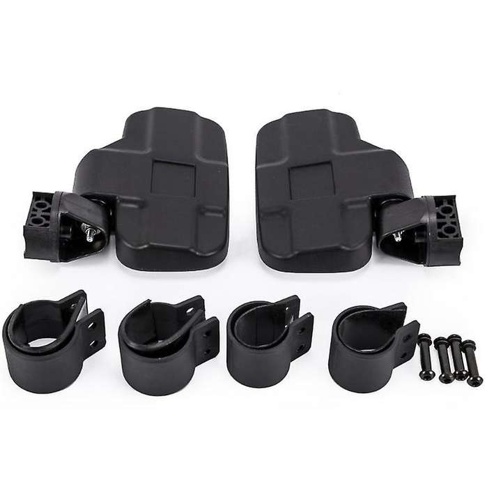 UTV Convex Side View Mirror Set with Shock-Proof Rubber Pad for 1.75-2Inch Roll Cage RZR