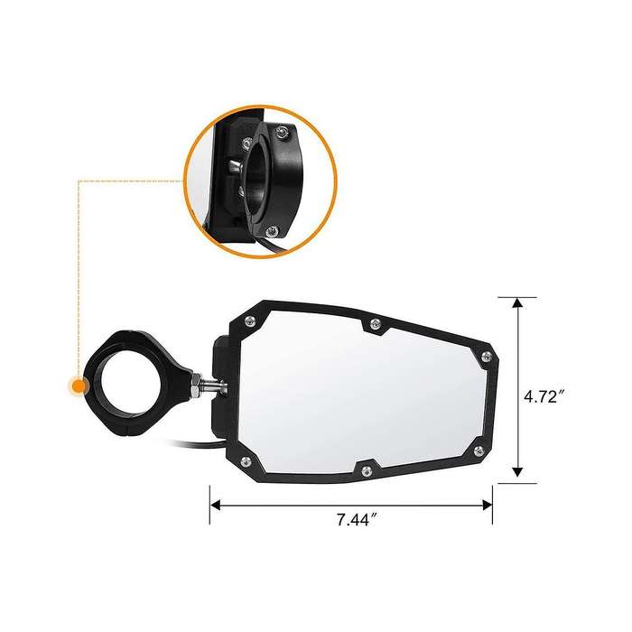 Utv Rear-view Mirror Automotive Supplies Three-color Rear-view Mirror with Light Side Rear-view Mir