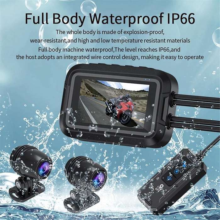 V9 Motorcycle Dashcam WiFi 1080P Front Rear Camera Waterproof Motorcycle Video Recorder Camera with