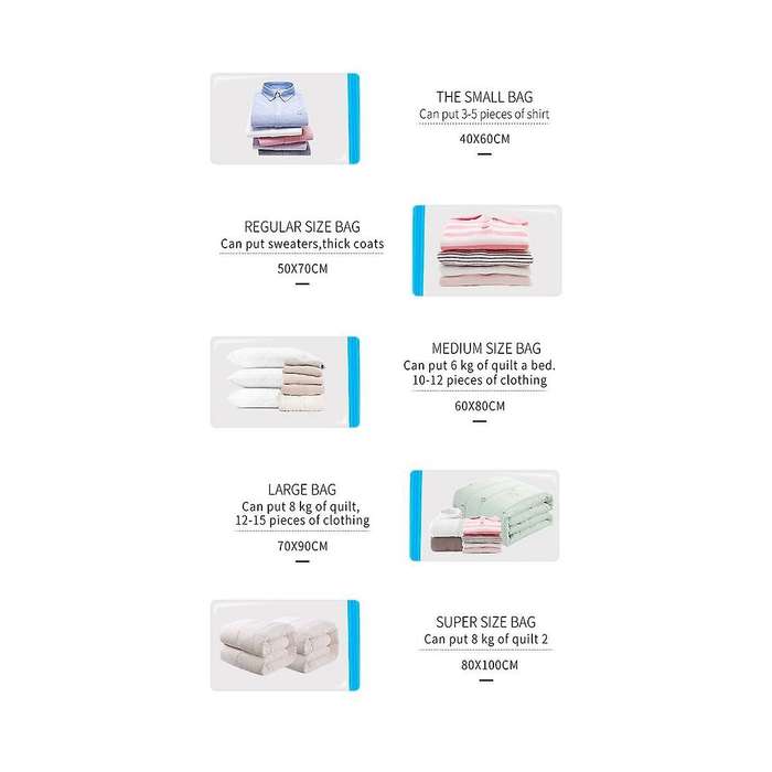 Vacuum Bag Storage Bag Home Organizer Transparent Border Foldable Clothes Organizer Seal Compressed