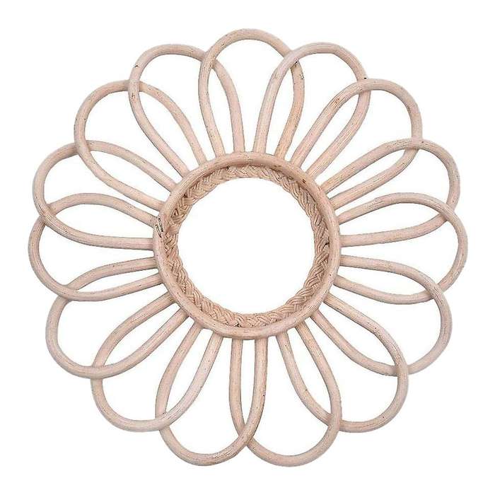 Vintage Round Decorative Wall Mirror Frame Bohemian Chic Wall Hanging Mirror Rattan Frame