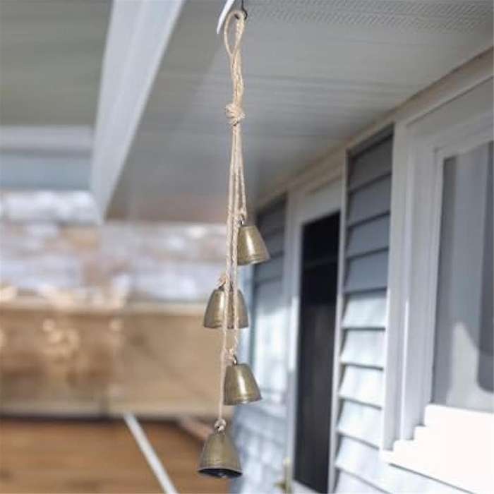 Vintage Handmade Brass Bell with Lanyard, Perfect for Door, Living Room, Garden and Wall Decoration