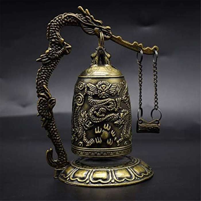 Vintage Small Dragon Bell Collectibles Ornaments, Good Lucky Bell, Meditation Home Office Decor