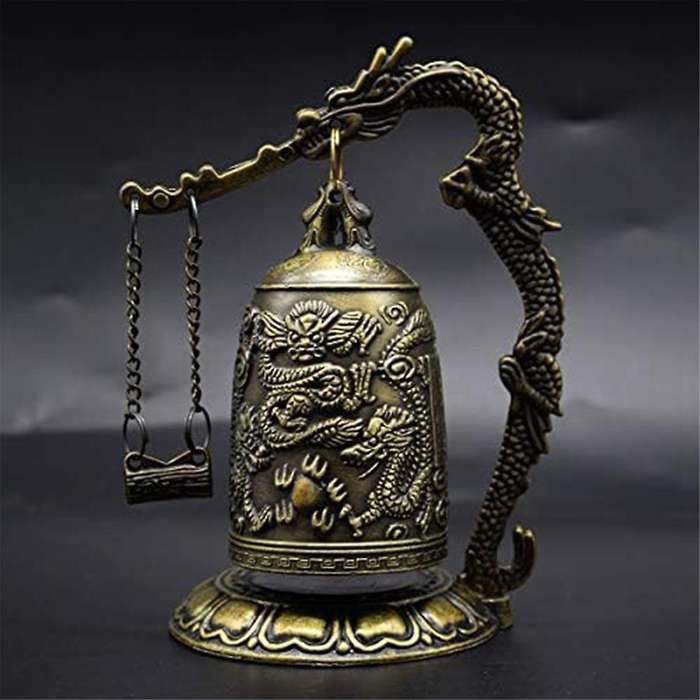Vintage Small Dragon Bell Collectibles Ornaments, Good Lucky Bell, Meditation Home Office Decor