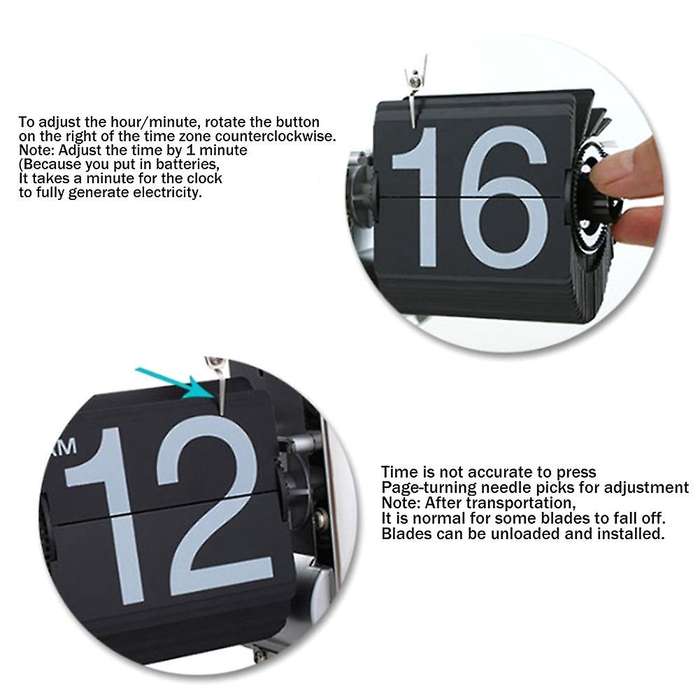 Vintage Table Clock Automatic Page Turning Clock Double Foot Small Scales Flip Desk Clock Home/offi