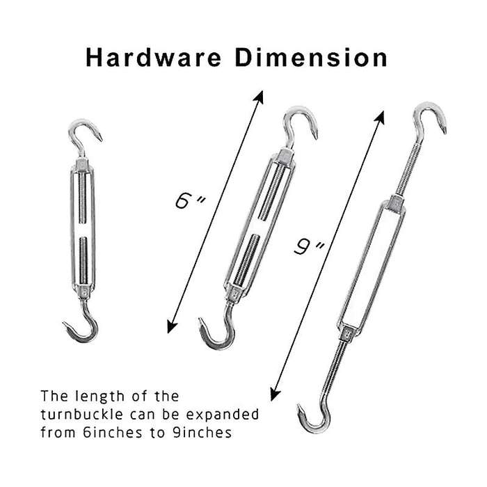 Sun Shade Sail Hardware Kit for Square/rectangle/triple-cornered