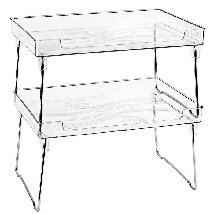 Clear Stackable Shelf, Kitchen Counter and Cabinet Shelves,shelf Rack