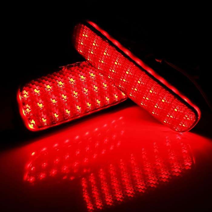 2x Led Rear Bumper Reflector Light for Citroen C1 C5