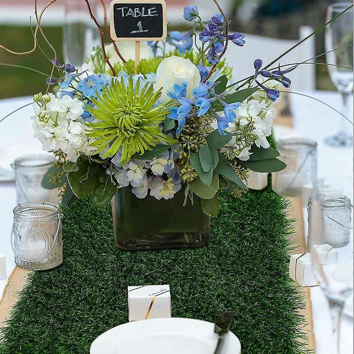12 X 72 Inch, Green Artificial Tabletop Decor for Wedding, Birthday