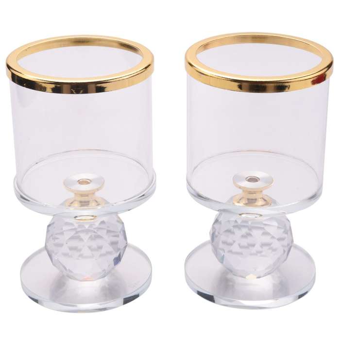 Crystal Pillar Candle Holder Glass Candle Holder Tealight Holder S