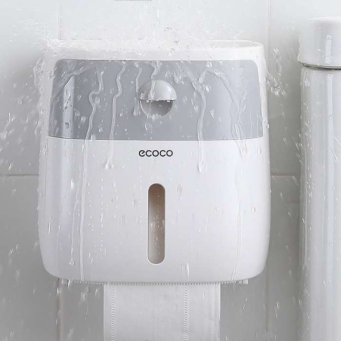 Ecoco Double Layer Toilet Paper Holder Storage Rack Tissue Box A