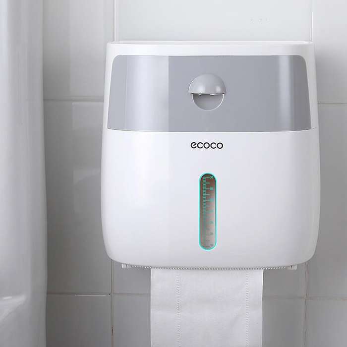 Ecoco Double Layer Toilet Paper Holder Storage Rack Tissue Box A