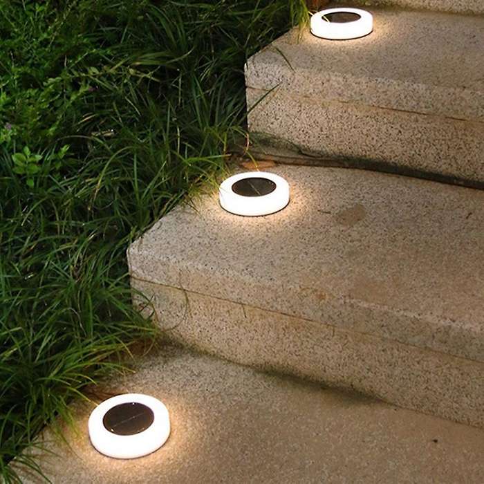 4pcs Solar Ground Lights, Outdoor Solar Lamps(warm Light)