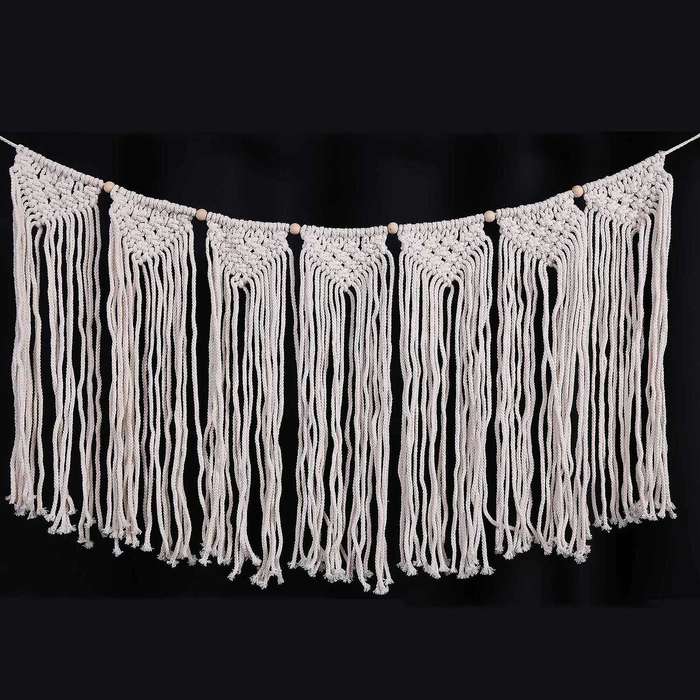 Macrame Woven Wall Hanging Curtain Fringe Bohemian Wall Decor Party