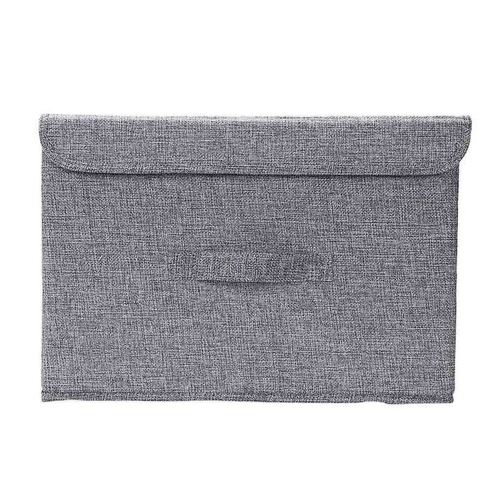 3x Cotton Linen Fabric Folding Cd Storage Boxes Foldable Bins Toys