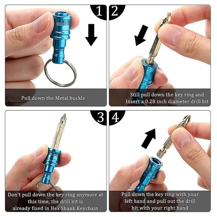 21pcs 1/4 Inch Hex Shank Keychain Extension Bar Screwdriver Bits