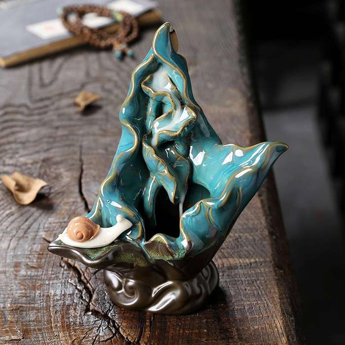 Waterfall Incense Holder Ornament Backflow Aroma Smoke for Decor