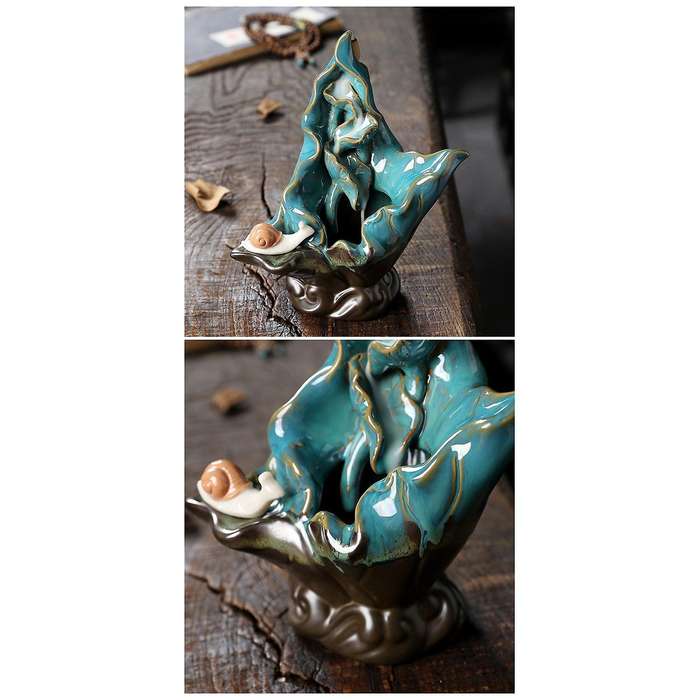 Waterfall Incense Holder Ornament Backflow Aroma Smoke for Decor
