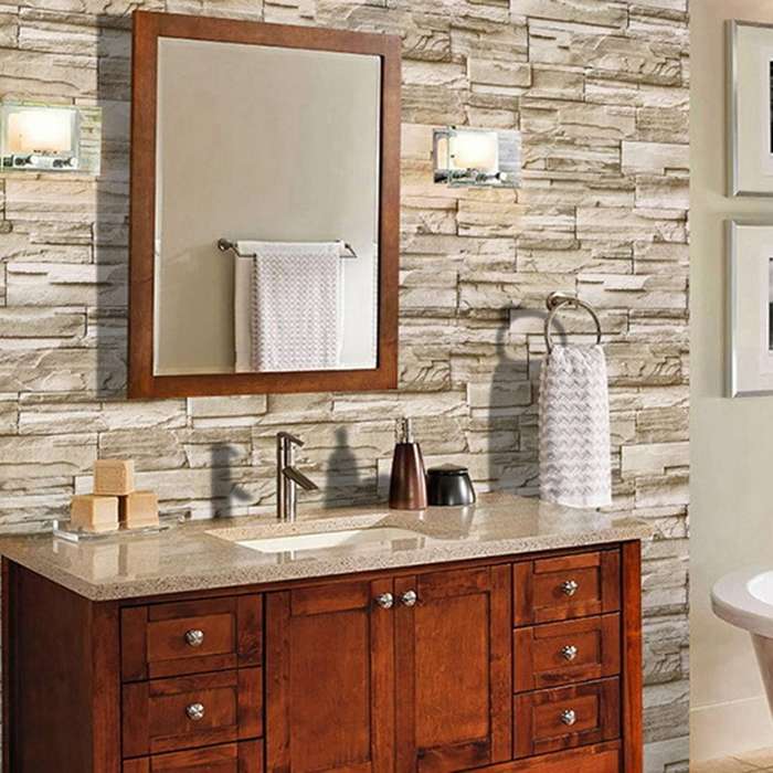 6m Vinyl Brick Rock Sticker Paper Self Adhesive Wallpaper Furniture