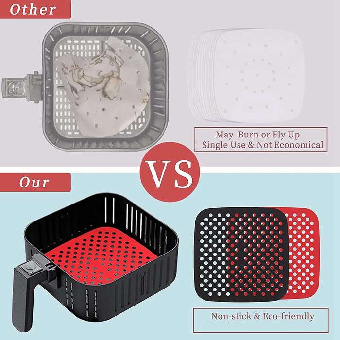 6 Pack Air Fryer Liner, 8.5 Inch Square Air Fryer Mats, for Cosori