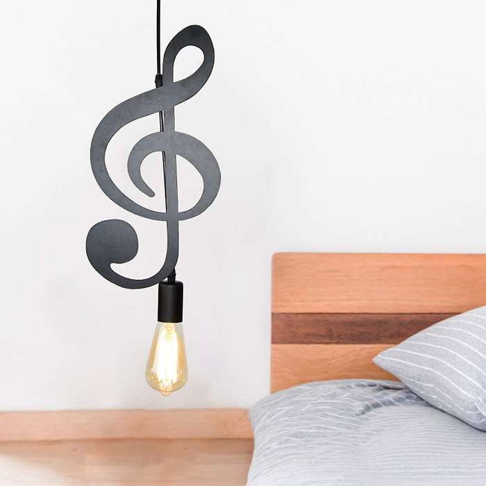 Pendant Light,iron Ceiling Music Note Hanging Light Shade Chandelier
