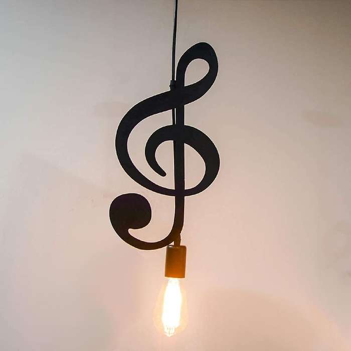 Pendant Light,iron Ceiling Music Note Hanging Light Shade Chandelier