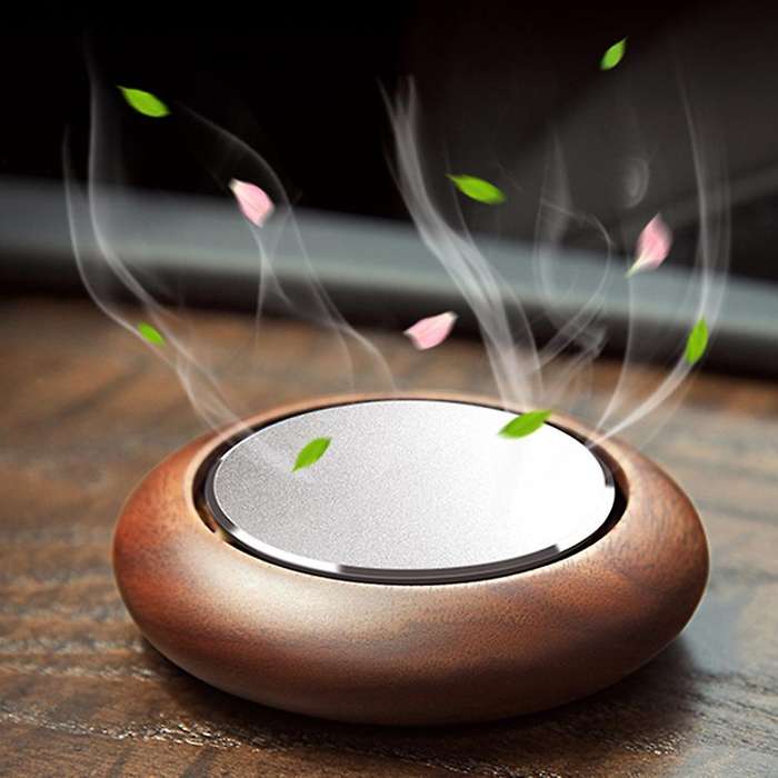 Car Perfume Walnut Wood Interior Solid Balm Zeolite Aromatherapy