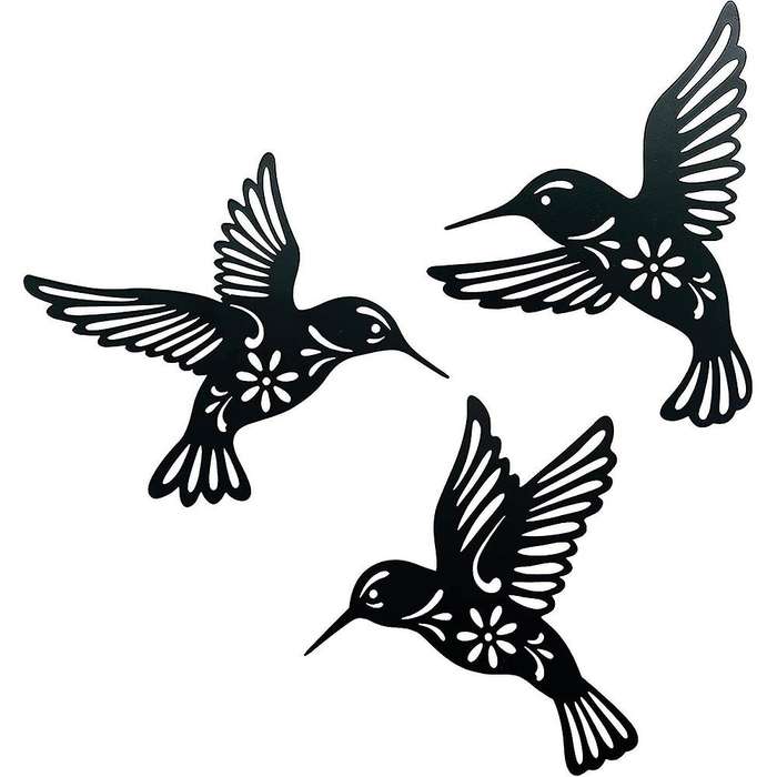 3pcs Metal Bird Wall Art Decoration, Living Room Bedroom