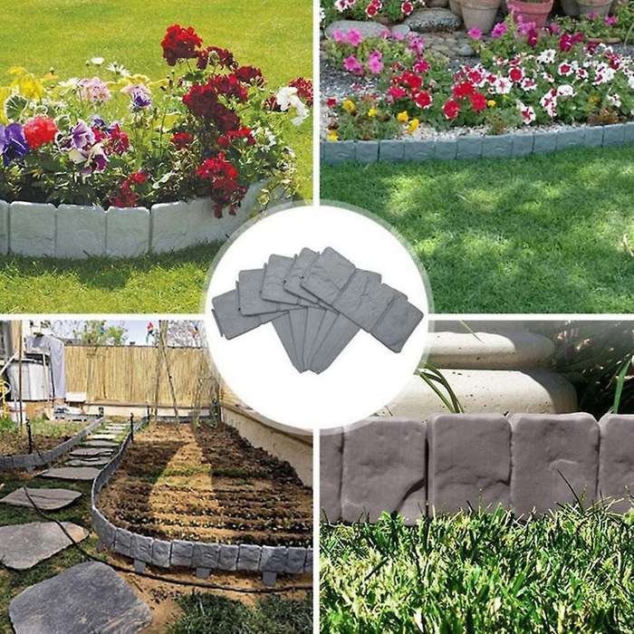 10 Pcs Imitation Stone Fence Garden Plastic Pp Foldable Splicing