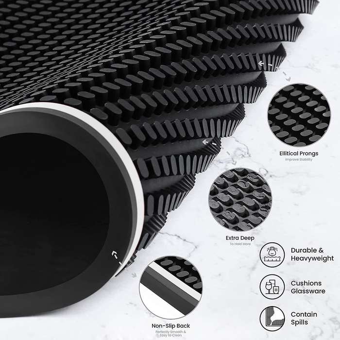 For Countertop 18 X 12 Inch Thick, Rubber Bar Mat with Two Coasters