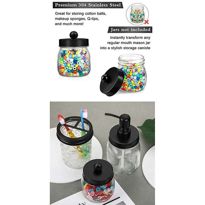 Mason Jar Bathroom Accessories Lids Set(8pcs),for Regular Mouth Mason