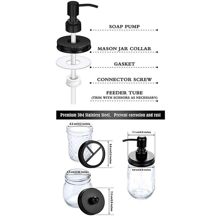 Mason Jar Bathroom Accessories Lids Set(8pcs),for Regular Mouth Mason