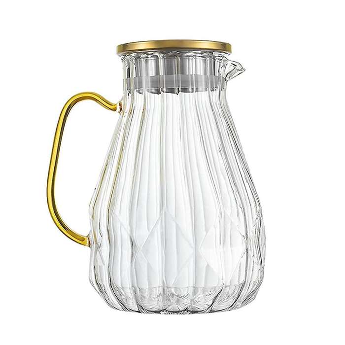 Glass Jug with Lid Nozzle 60 Oz Heat-resistant Borosilicate