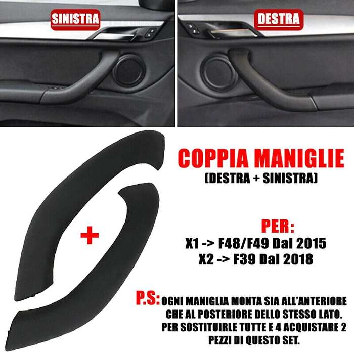 Car Left Right Interior Door Pull Handle Armrest Cover Trim