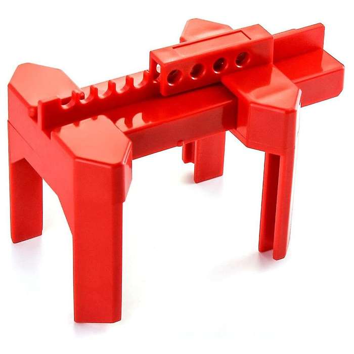 Large Ball Valve Lockout, for 1/2 Inch - 3-1/2 Inch Od Pipe, Red