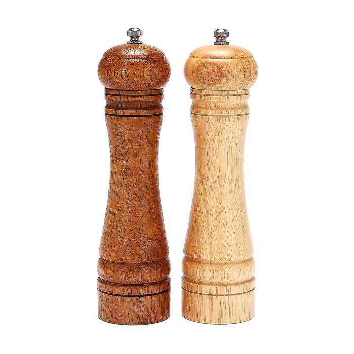 Salt and Pepper Grinders,oak Wooden Salt and Pepper Mills [set Of 2]
